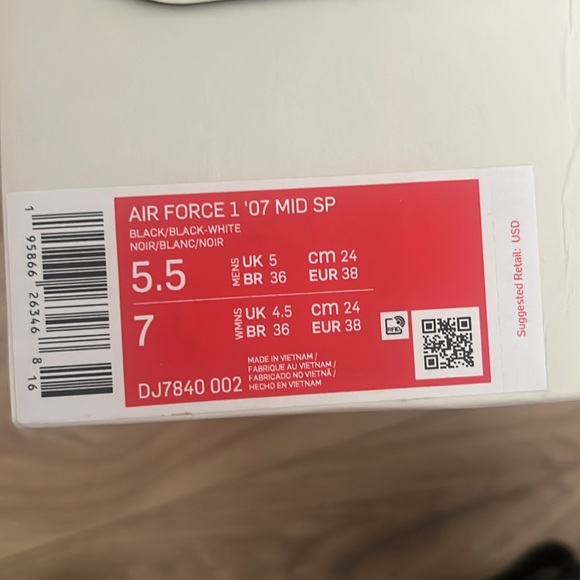 Nike x Stussy Air Force 1 sneakers black and white - Picture 5 of 5